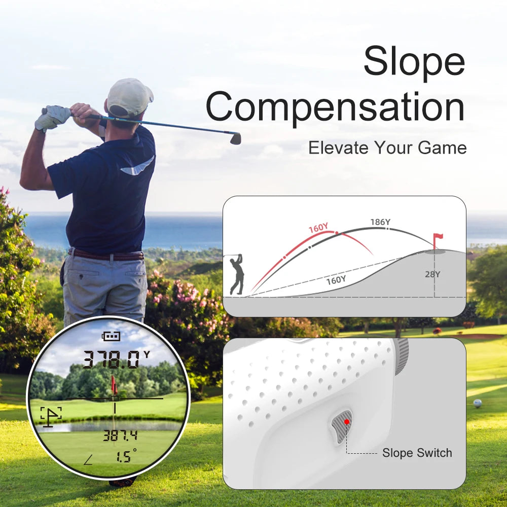 1000 Yards Mini Golf Rangefinder, Angle Switch, Flag Lock Vibration, High-Precision Slope Measurement, magnetic for Women