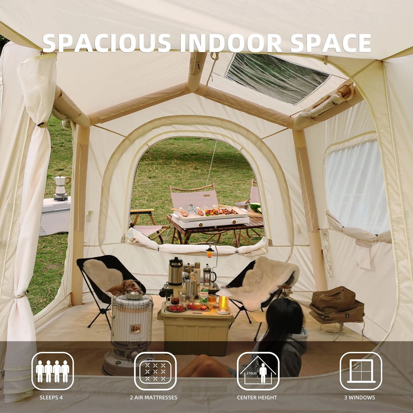 Inflatable Tents for Camping SUV tent, Easy Setup Inflatable, Waterproof  Adult 4/6/8 Person