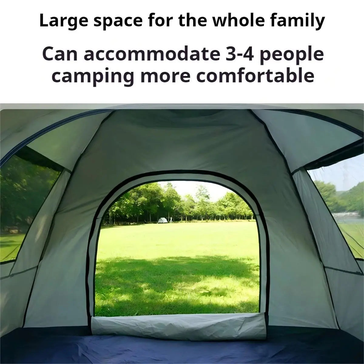 Outdoor shelter, Sunshade Self-driving Travel Camping Tent, Reactive outdoor Camping tent with Two doors and two windows