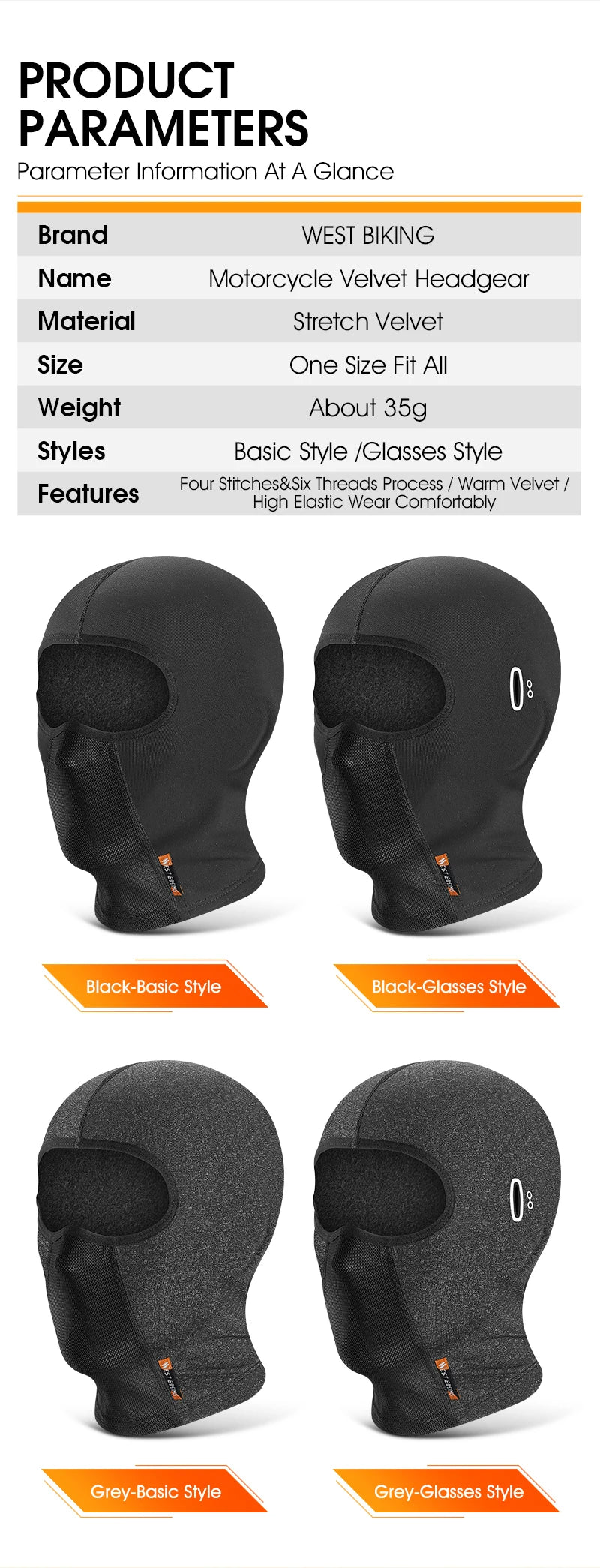 WEST BIKING Winter Cycling Caps, Motorcycle Helmet Liner, Windproof Sport Bike Headwear for Men and Women
