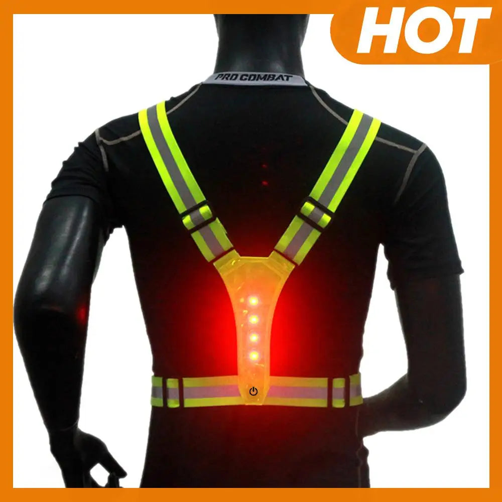 LED Reflective Running Vest, Adjustable Elastic Men/Women Vest