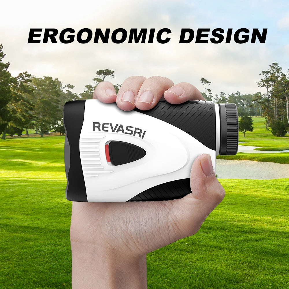 REVASRI Golf Rangefinder with Angle Switch, 1300 Yards, Flag Lock Vibration, Rechargeable with Magnetic Design