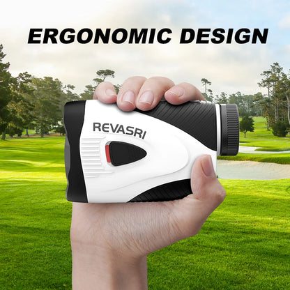 REVASRI Golf Rangefinder with Angle Switch, 1300 Yards, Flag Lock Vibration, Rechargeable with Magnetic Design