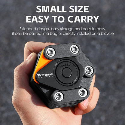 WEST BIKING Bicycle Folding Lock, 4 Code Digits Anti-theft Lock, Portable E-Bike Scooter Password, Foldable Lock
