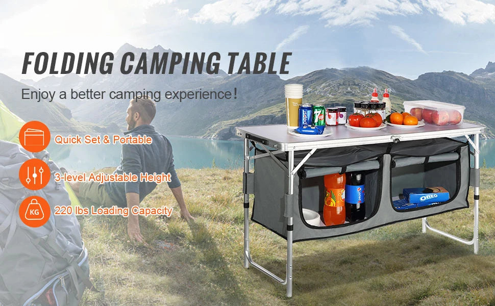 SucceBuy Camping Kitchen Table Quick set-up
