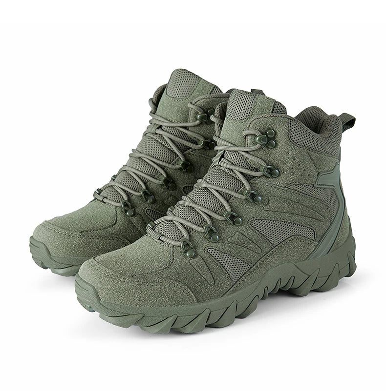 Men's casual tactical boots, lightweight, side zipper
