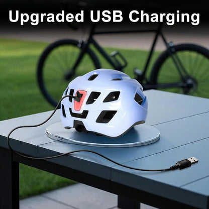 Adult Bike Helmet with LED Light & Magnetic Goggles, Adjustable Fit, 22.8-24.4 Inches, USB Charging Included