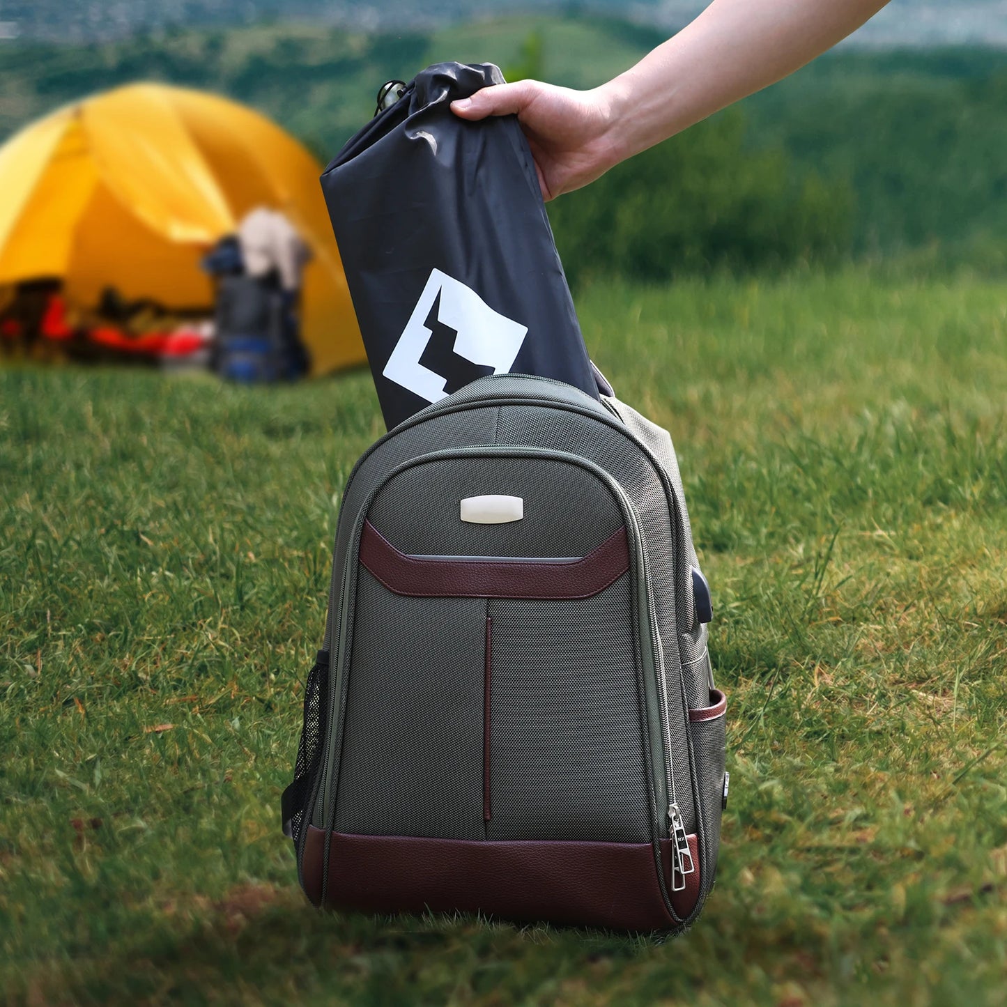 VILLEY Portable Camping Side Table, Ultralight Aluminum Folding Beach Table with Carry Bag for Outdoor Cooking, Picnic, Camping