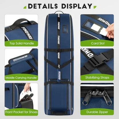 Golf Travel Bag for Airlines, 900D Heavy Duty Oxford Golf Travel Case with Wheels.