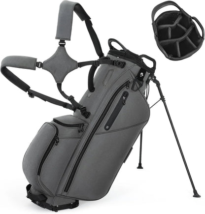 Golf Stand Bag, Lightweight Golf Bags with 7 Way Full-Length Dividers, Weather-Resistant, Cooler Pockets