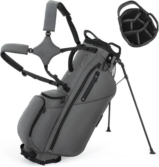 Golf Stand Bag, Lightweight Golf Bags with 7 Way Full-Length Dividers, Weather-Resistant, Cooler Pockets