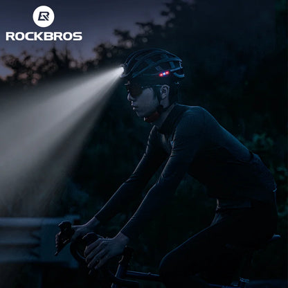 ROCKBROS Cycling Light Helmet, USB Charging Electric LED Front Light Helmet For Night Cycling
