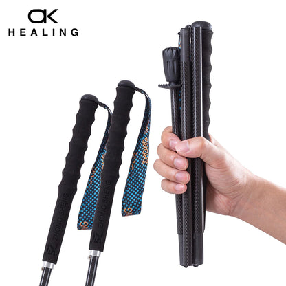 Carbon City Walking Running Sticks, Lightweight T800 Carbon Fiber Collapsible Telescopic Pole