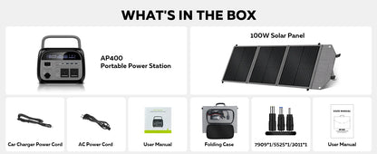 CTOLITY Camping Power Station 500W Portable Solar Generator 345Wh Lifepo4 Battery AC Output 100W 20.5V Flexible Solar Pane USB
