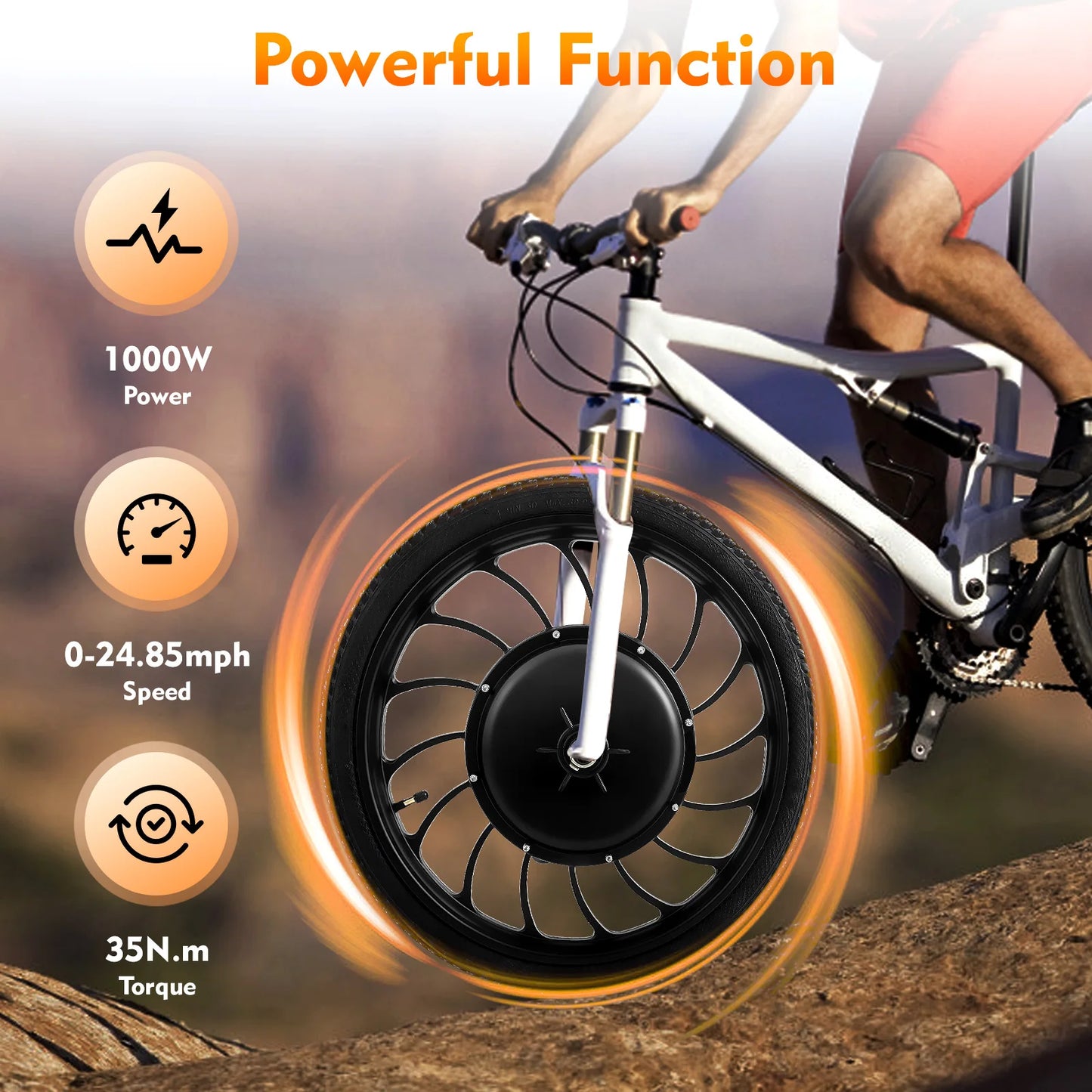 1000W 48V Electric Bicycle Motor Wheel Powerful Function Speed And Passion Anti-slip