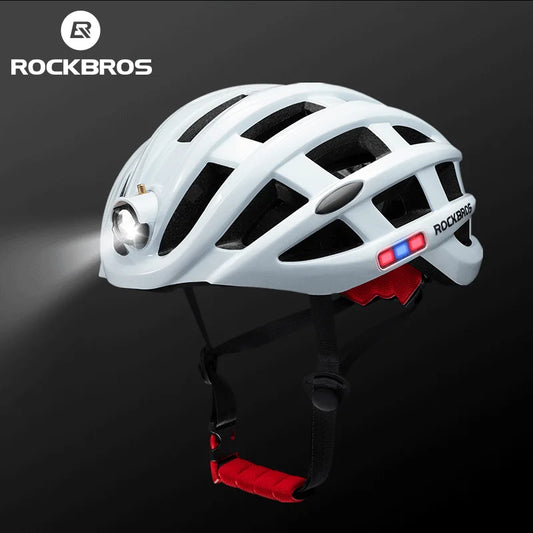 ROCKBROS Cycling Light Helmet, USB Charging Electric LED Front Light Helmet For Night Cycling