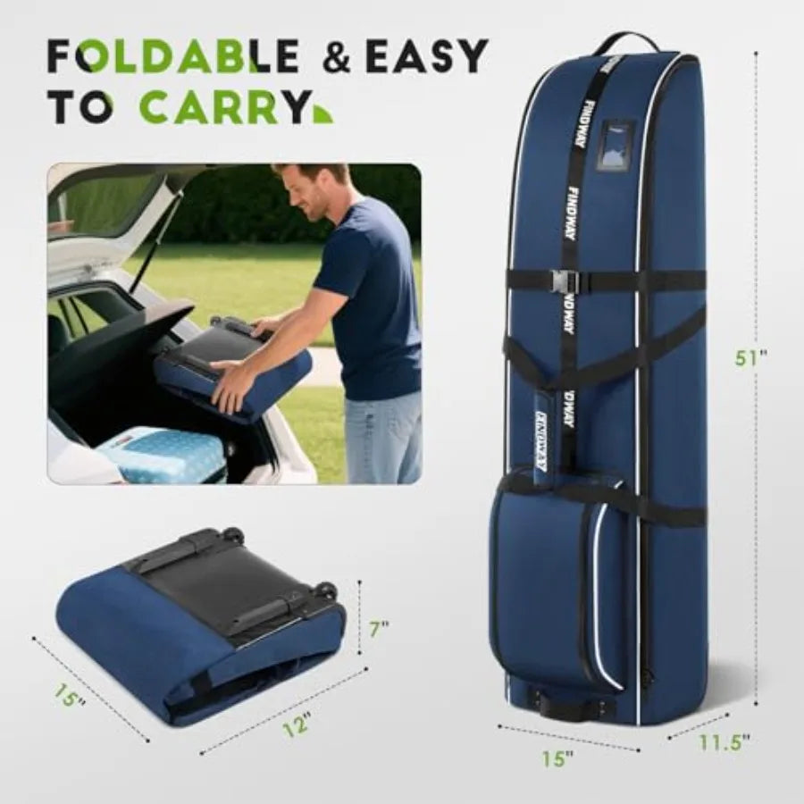 Golf Travel Bag for Airlines, 900D Heavy Duty Oxford Golf Travel Case with Wheels.