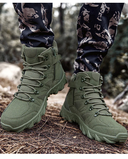 Men's casual tactical boots, lightweight, side zipper