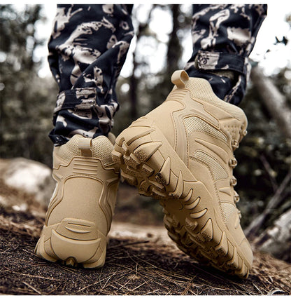 Men's casual tactical boots, lightweight, side zipper