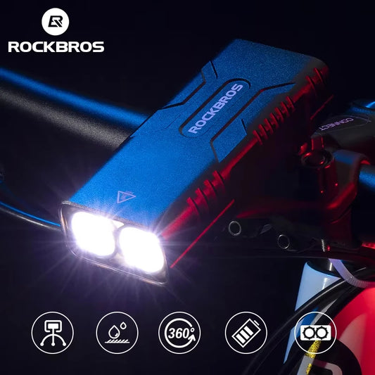 ROCKBROS Bicycle Light  2T6 LED 10W 10000 mAh Bike Front Lamp