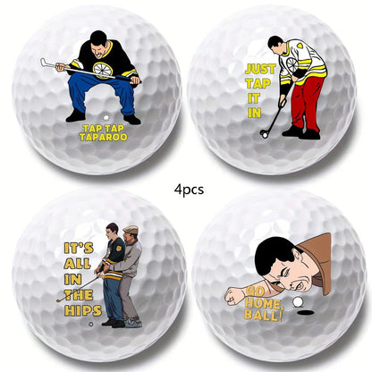 4 Count Funny Golf Balls Gift Set, Novelty Golfer Present for Men, Dad or Golfing Fan, One Standard Size