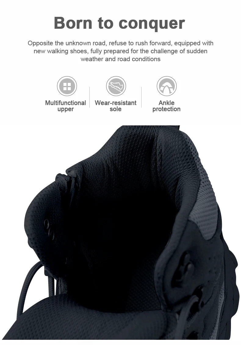 Men's casual tactical boots, lightweight, side zipper