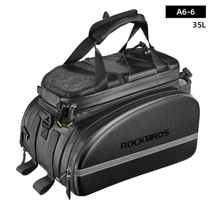 ROCKBROS Bicycle Carrier Bag, Waterproof 35L Large Capacity Pannier Rear Rack Shelf Bag