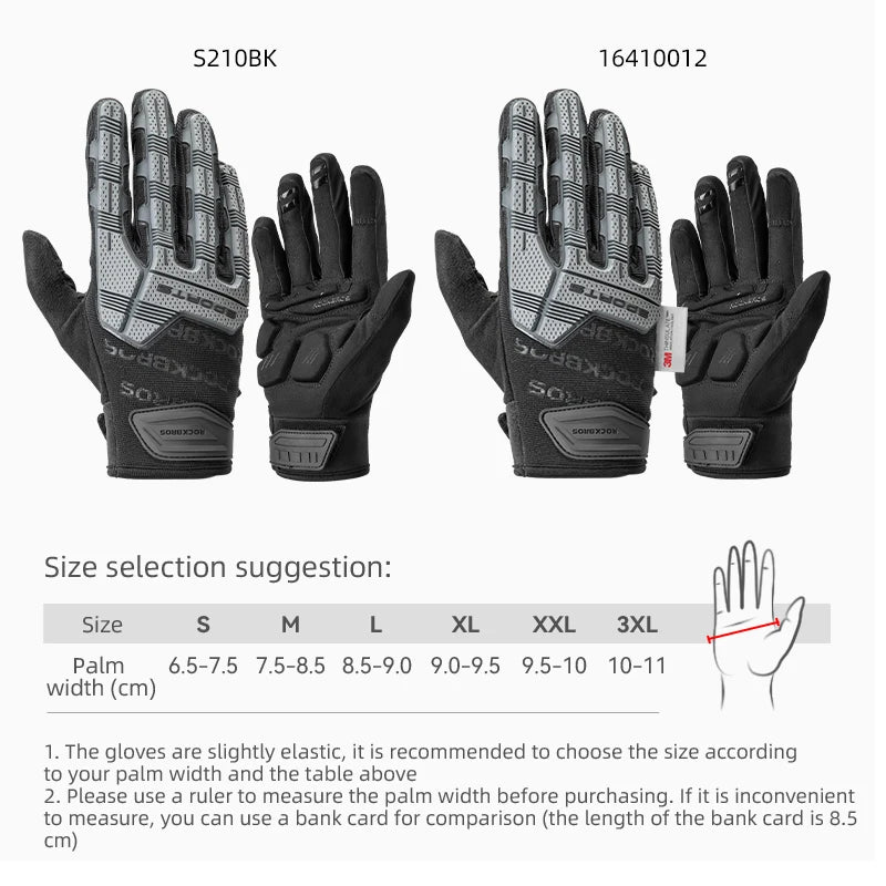 ROCKBROS Cycling Gloves, Thickened Pad Shockproof, Breathable