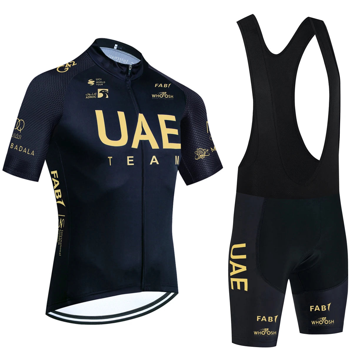 New Black UAE Cycling Maillot Jersey and Shorts for Men and Women