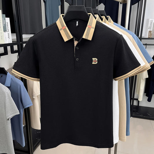 Summer men's golf fashion short sleeved polo shirt, breathable