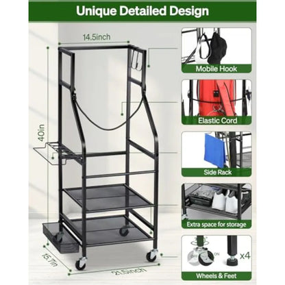 Golf Bags Garage Organizer - Golf Bag Stand Fits Single Golf and Golf Equipment Accessories