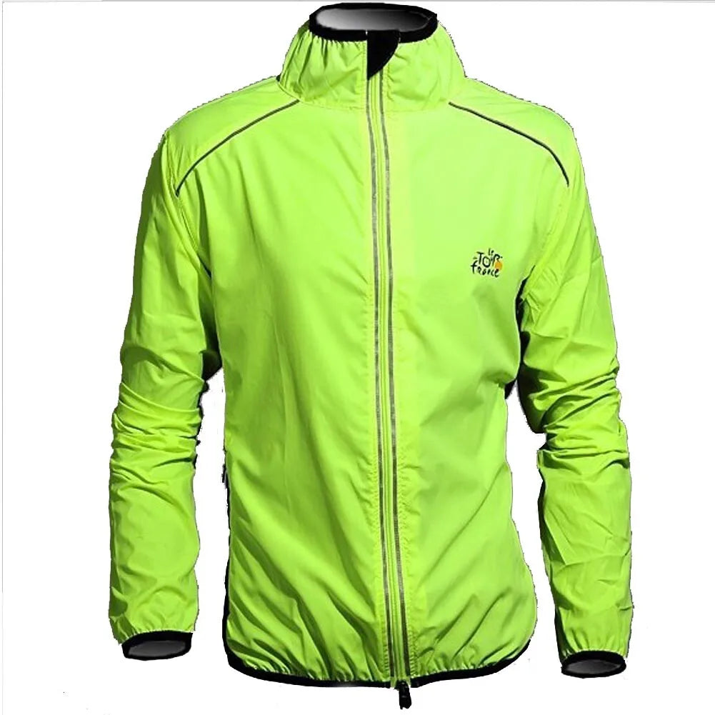 Reflective Men's Rain Jacket, Waterproof Windbreaker for Running, Cycling, Golf, Bicycle Wear