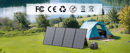 MHPOWOS 220/400W Lightweight Portable Solar Panel, Foldable Solar Panel with Kickstands for RV, Camping, Off Grid System