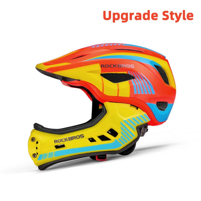 ROCKBROS Child Cycling Helmet, Impact Resistant Detachable Full Face Helmet