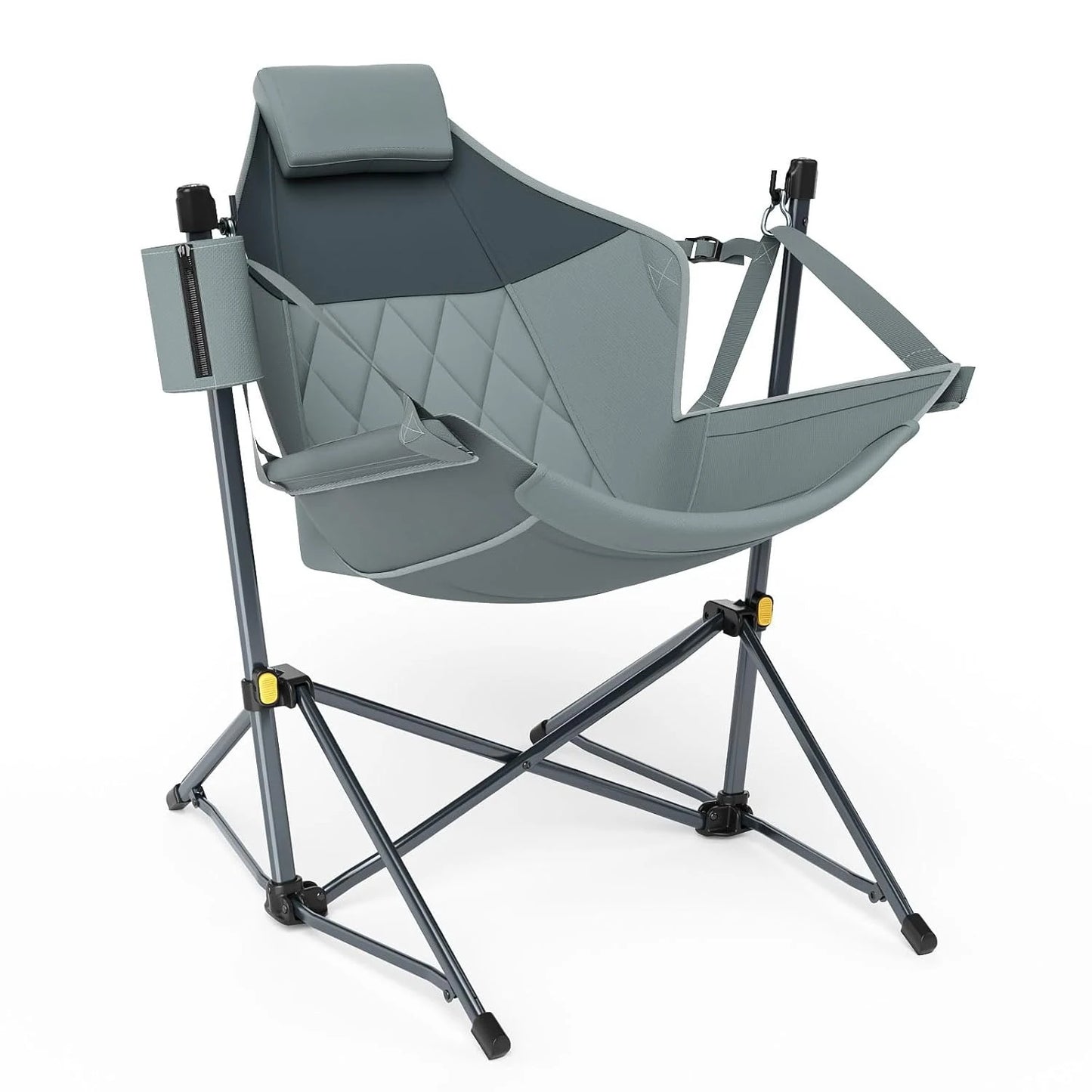 Hammock Camping Chair with Adjustable Backrest, Heavy Duty Folding Hammock Chair Supports 300 lbs.