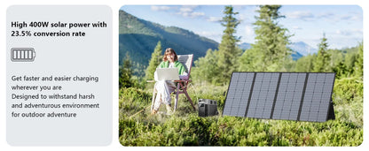 MHPOWOS 220/400W Lightweight Portable Solar Panel, Foldable Solar Panel with Kickstands for RV, Camping, Off Grid System