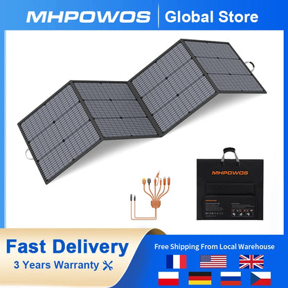 MHPOWOS 220/400W Lightweight Portable Solar Panel, Foldable Solar Panel with Kickstands for RV, Camping, Off Grid System