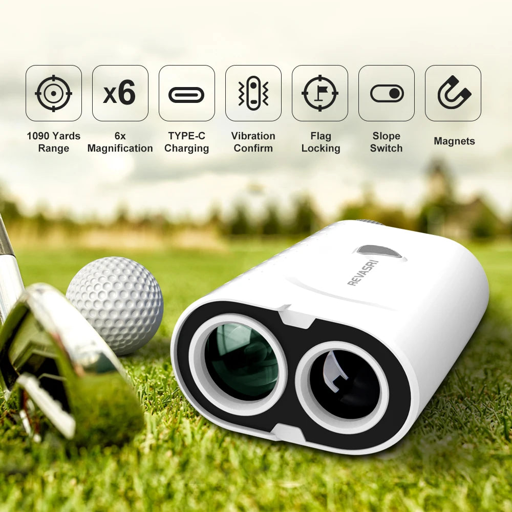 1000 Yards Mini Golf Rangefinder, Angle Switch, Flag Lock Vibration, High-Precision Slope Measurement, magnetic for Women