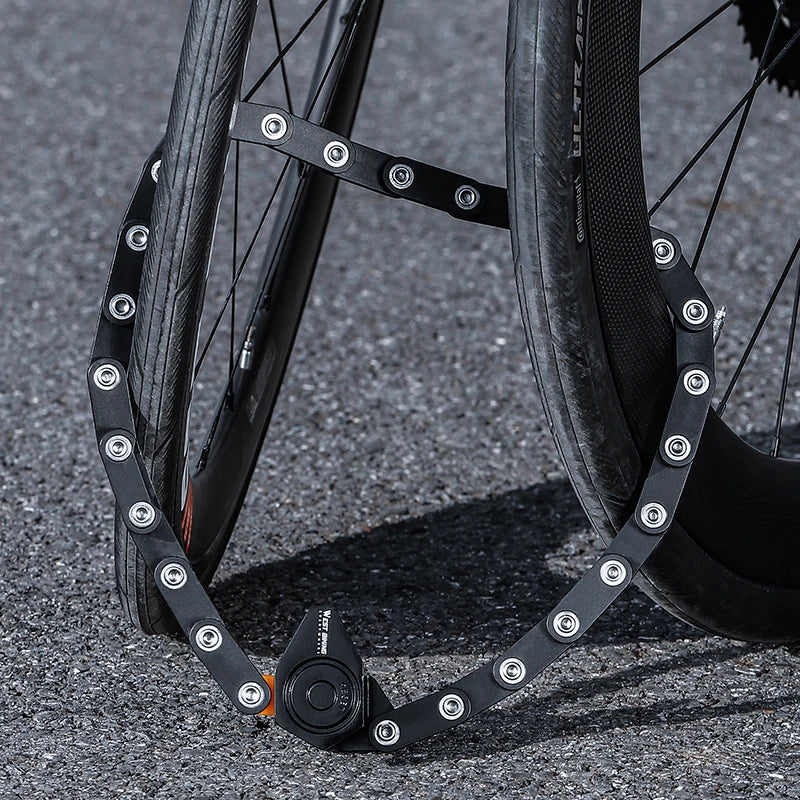 WEST BIKING Bicycle Folding Lock, 4 Code Digits Anti-theft Lock, Portable E-Bike Scooter Password, Foldable Lock
