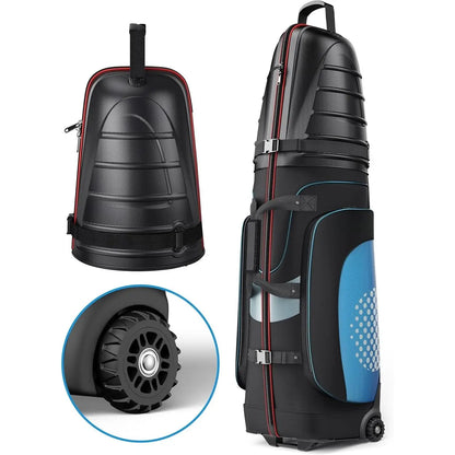 Golf Travel Bags for Airlines with Wheels, Hard Case Top and 1680D Heavy Duty Oxford Protect Golf Clubs