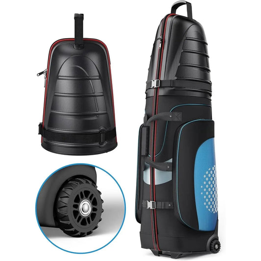 Golf Travel Bags for Airlines with Wheels, Hard Case Top and 1680D Heavy Duty Oxford Protect Golf Clubs