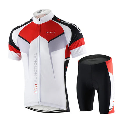 Men Breathable Quick Dry Comfortable Short Sleeve Jersey + Padded Cycle Shorts