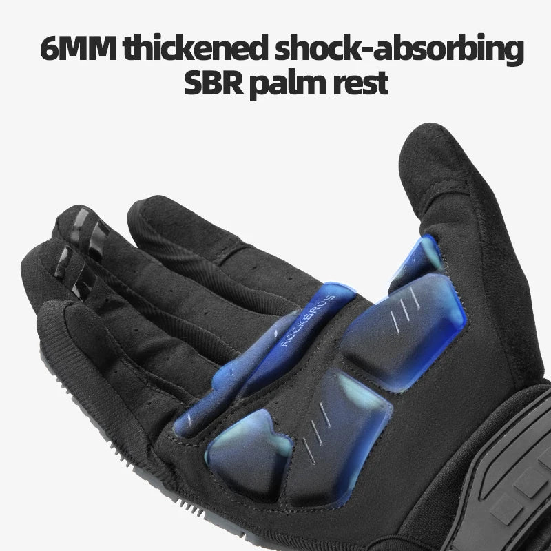 ROCKBROS Cycling Gloves, Thickened Pad Shockproof, Breathable