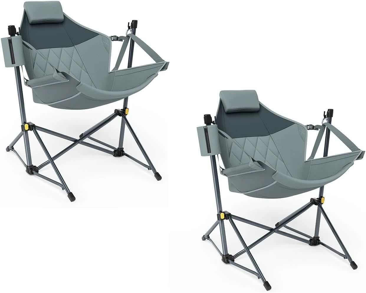 Hammock Camping Chair with Adjustable Backrest, Heavy Duty Folding Hammock Chair Supports 300 lbs.