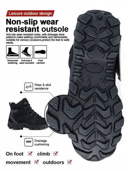 Men's casual tactical boots, lightweight, side zipper