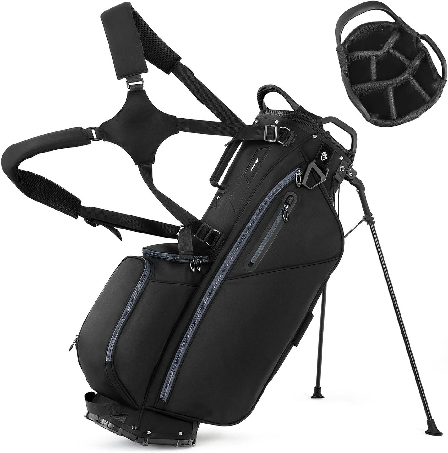 Golf Stand Bag, Lightweight Golf Bags with 7 Way Full-Length Dividers, Weather-Resistant, Cooler Pockets