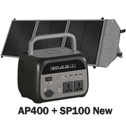 CTOLITY Camping Power Station 500W Portable Solar Generator 345Wh Lifepo4 Battery AC Output 100W 20.5V Flexible Solar Pane USB