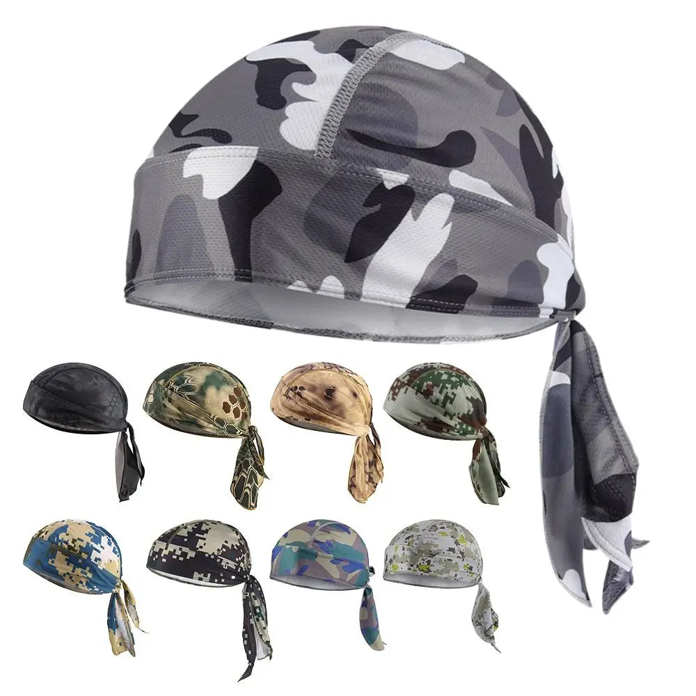 Quick Dry Camo Cycling Cap Head Scarf, Summer Men Running and Riding Bandana Headscarf