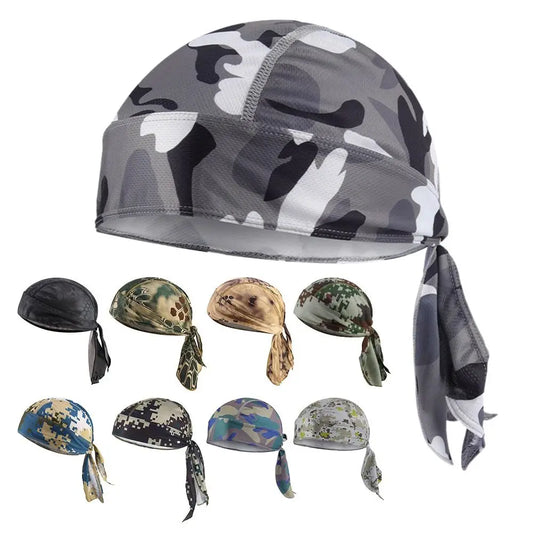 Quick Dry Camo Cycling Cap Head Scarf, Summer Men Running and Riding Bandana Headscarf