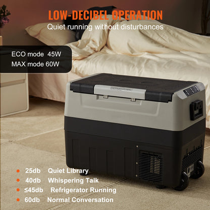 SucceBuy 35/45/55L Portable Electric Cooler, Car Refrigerator with Wheel Compressor Freezer for Camping